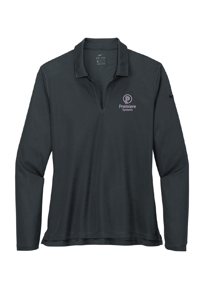 Women’s Nike Dri-FIT micro Pique 2.0 Long Sleeve Polo - Image 2